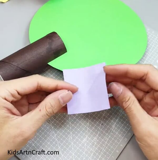 Folding Square Paper - Teaching Kids How to Make a Paper Flower Tree with Detailed Instructions 