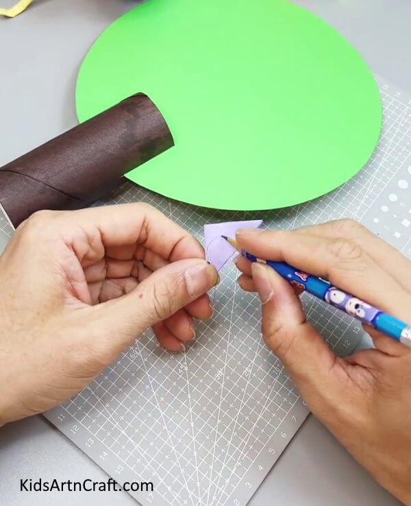 Drawing Petal Shape - Step-by-Step Directions for Crafting a Paper Flower Tree with Children 