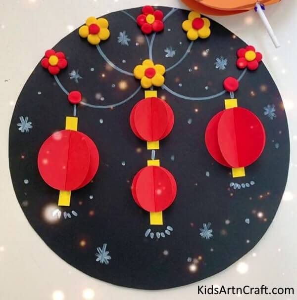 Artistic endeavors for school initiatives - Paper Lantern And Clay Flower Craft Idea For Kids