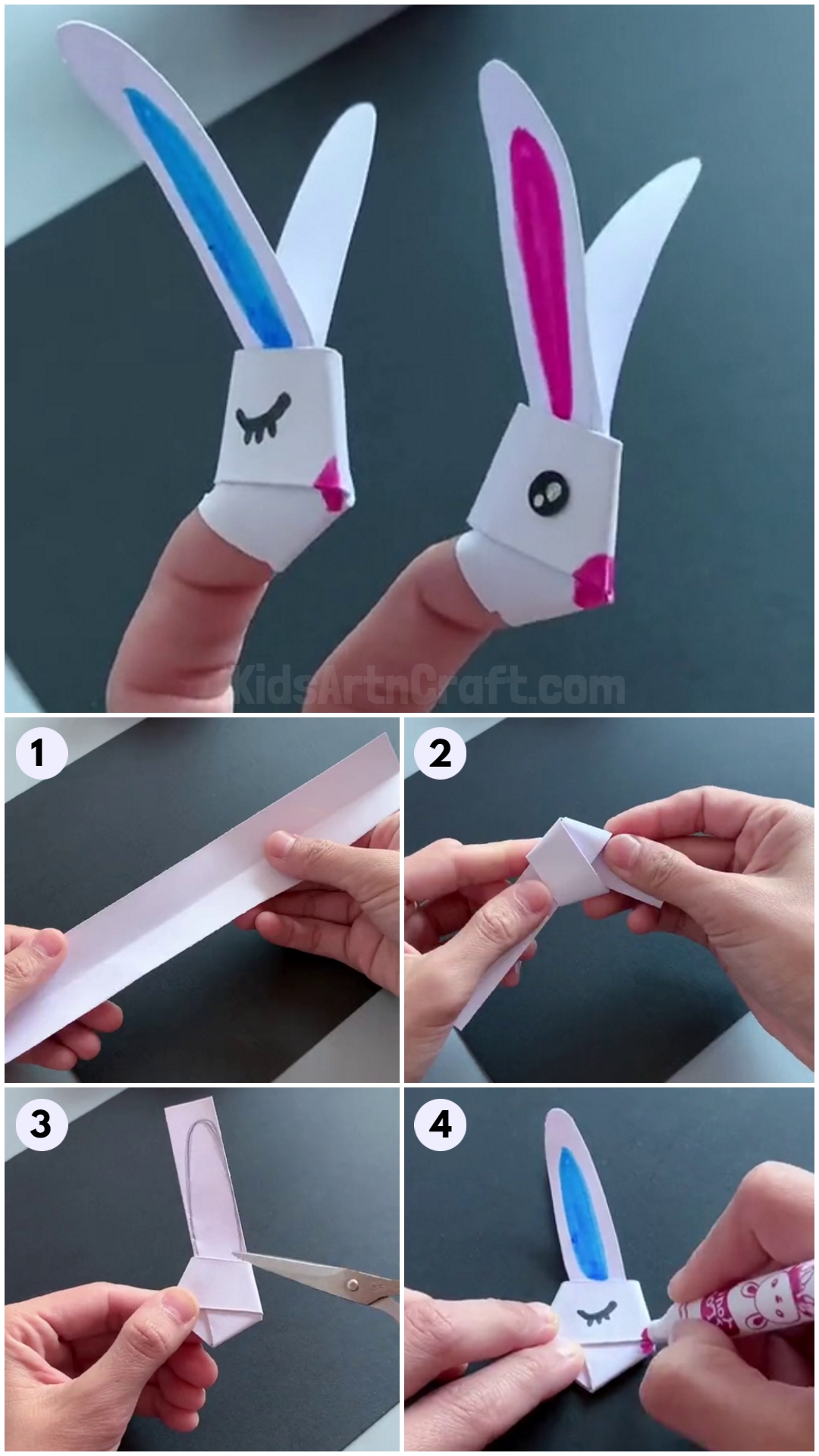 Paper Strip Bunny Face Craft For Kids