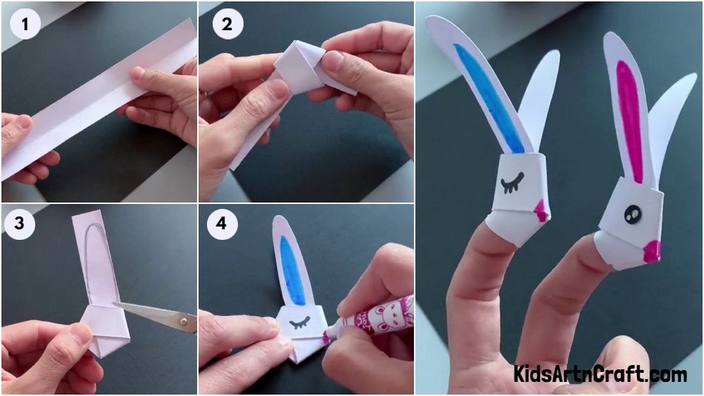 Paper Strip Bunny Face Craft For Kids