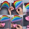 Paper Strip Rainbows Cloud Craft Easy Tutorial