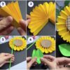 Paper Sunflower Craft Easy Tutorial for kids