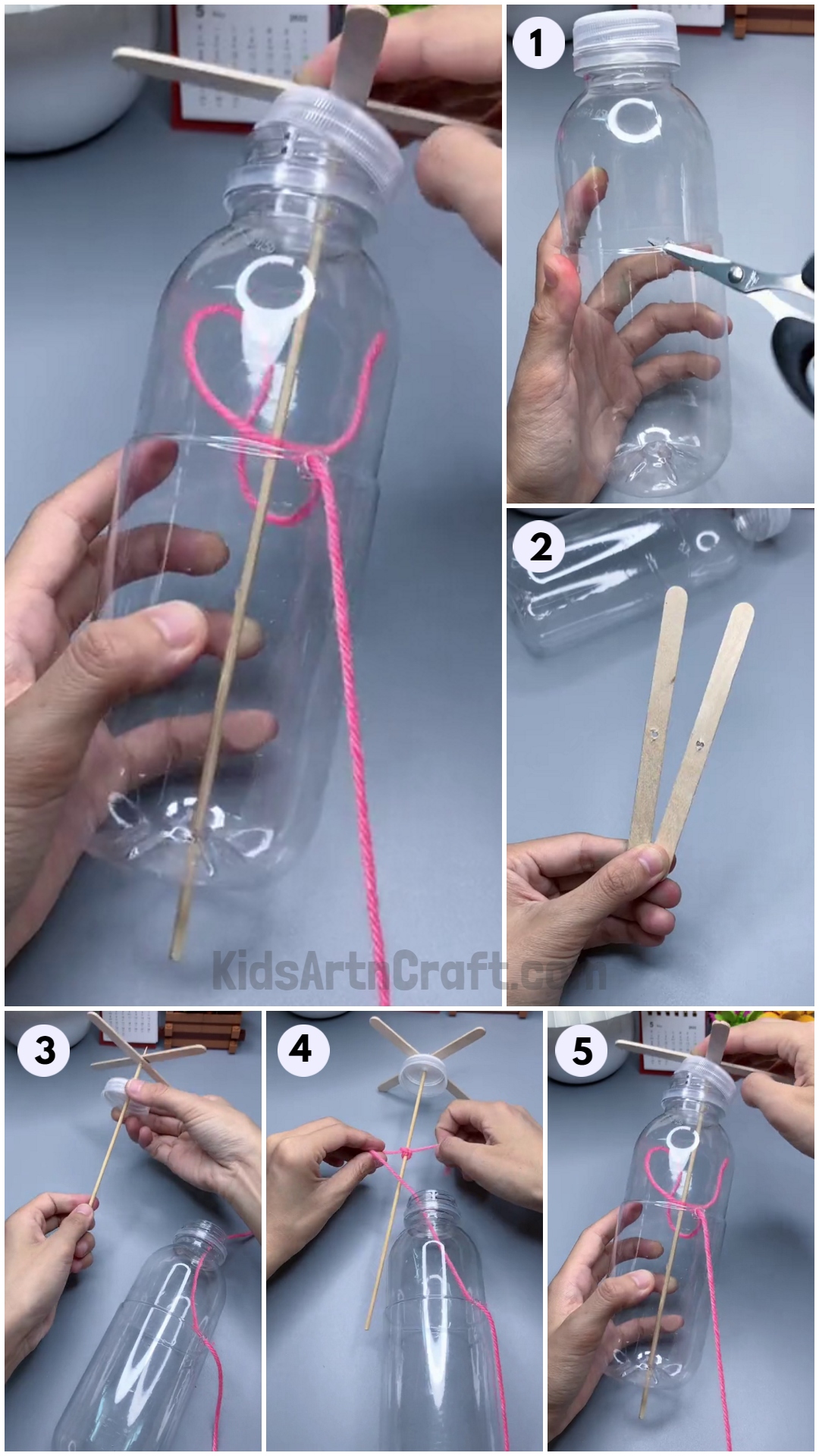 Pinwheel from Popsicle Sticks Easy Tutorial For Kids