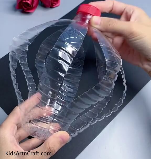 Cutting The Bottle To Make The Outer Body Of Bee - Crafting With Recycled Plastic Bottle Bees - Step By Step Guide