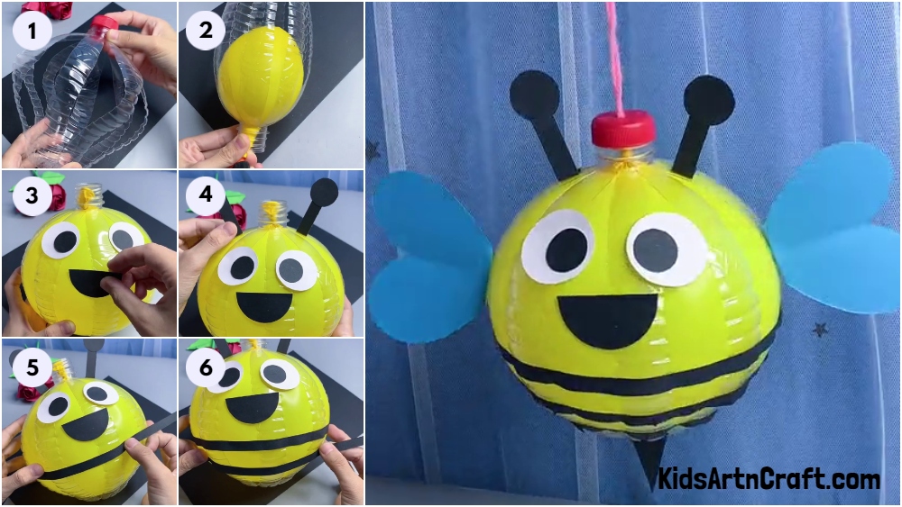 Plastic Bottle Bee Craft For Kids