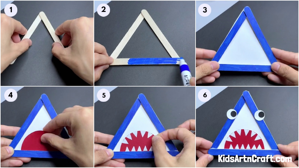 Popsicle Stick Shark Craft Tutorial For Kids