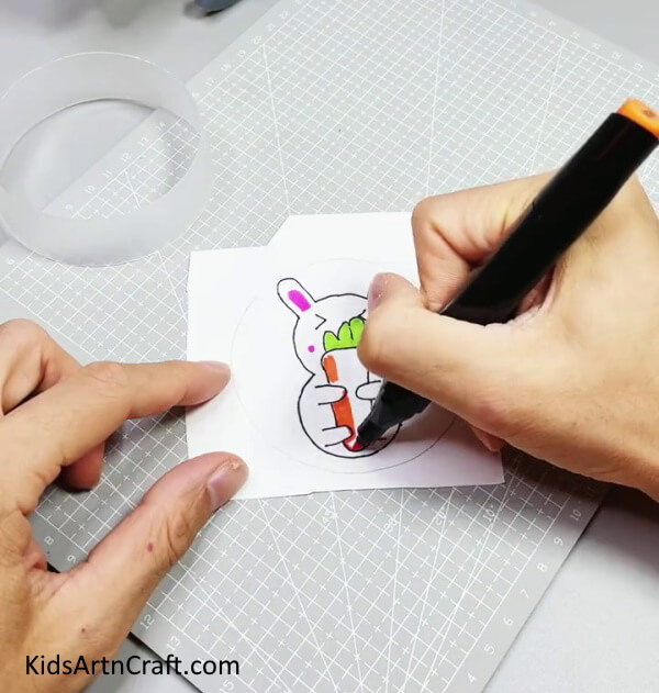 Coloring The Features And Carrot - Rapid and Mild Bunny Making For Youngsters To Put Together