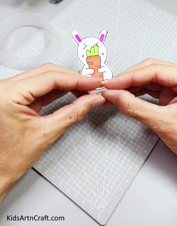 Folding The Top And Bottom Part - Quick and Simple Rabbit Artwork For Little Ones To Make
