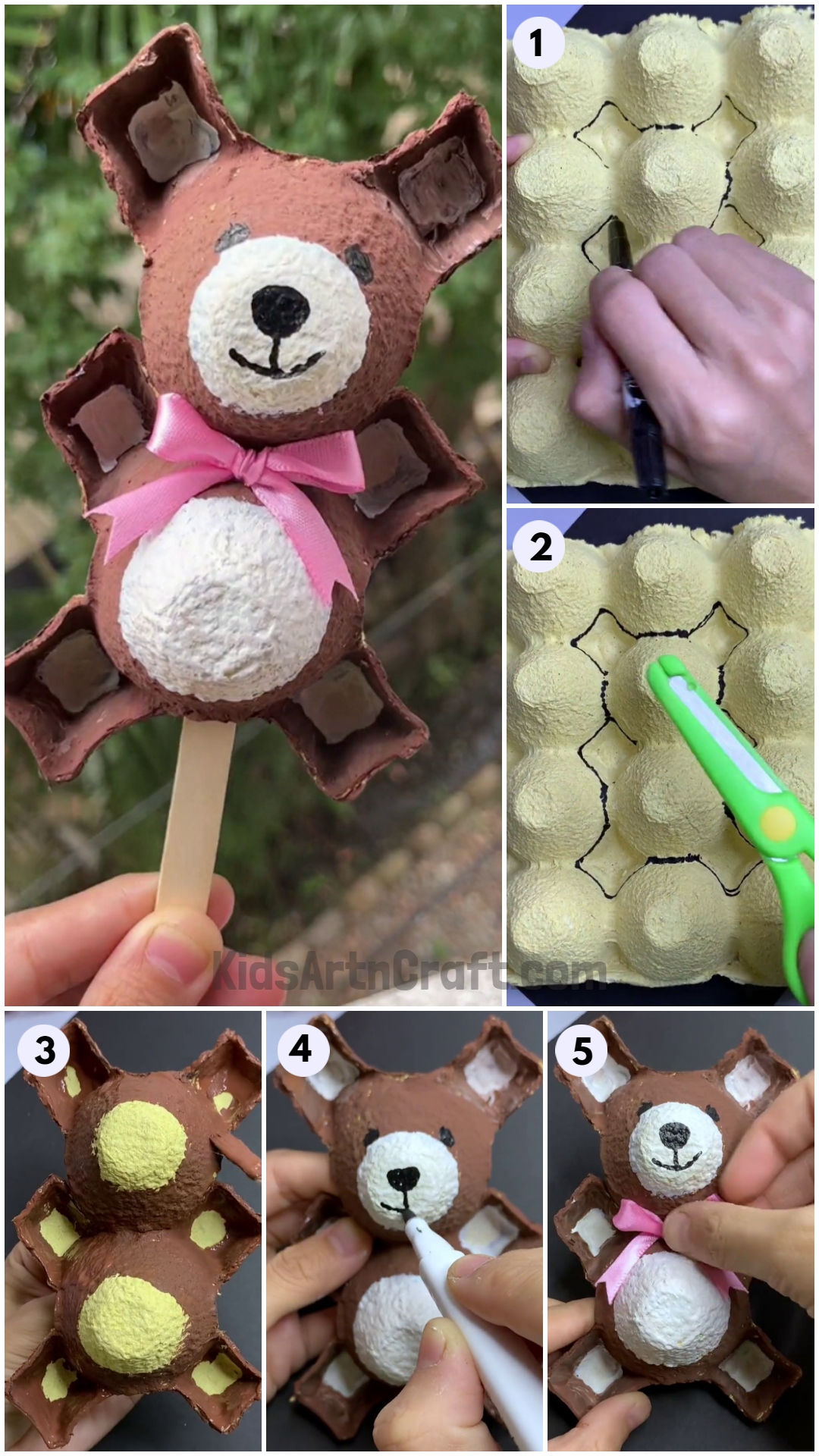 Recycled Egg Carton Bunny Tutorial for Kids