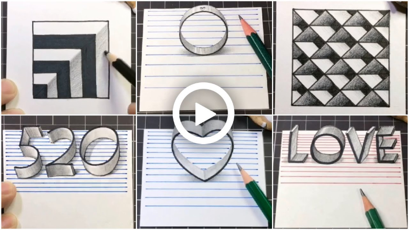 Simple Drawing Trick on Paper Video Tutorial for Kids