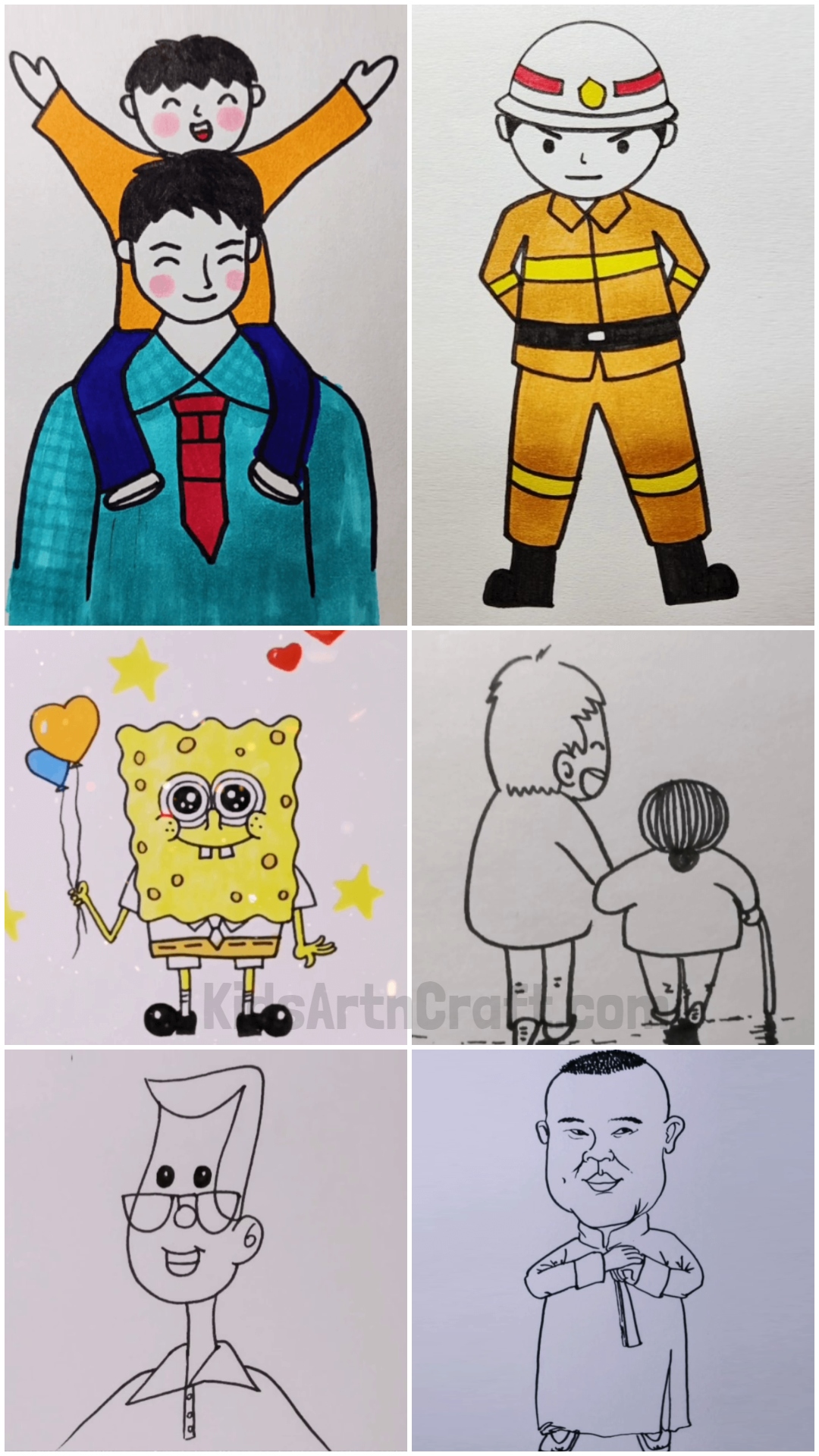 Simple Drawings for Kids with Pencil and Colors
