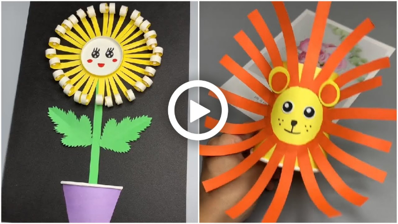 Simple Paper Crafts At Home Video Tutorial for Kids