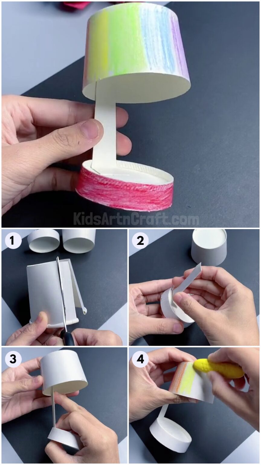 Table Lamp Craft From Paper cup For Kids Kids Art & Craft