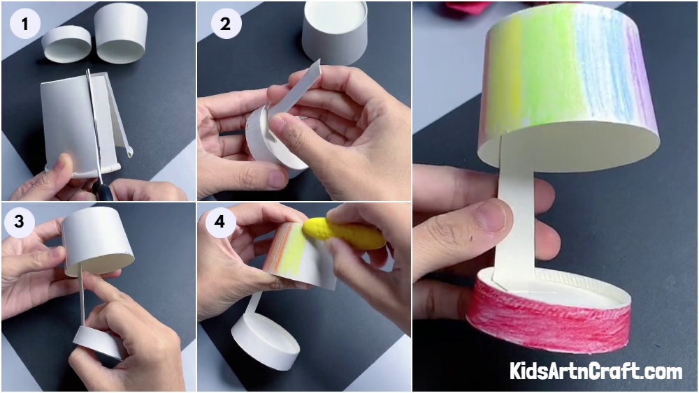 Table Lamp Craft From Paper cup For Kids