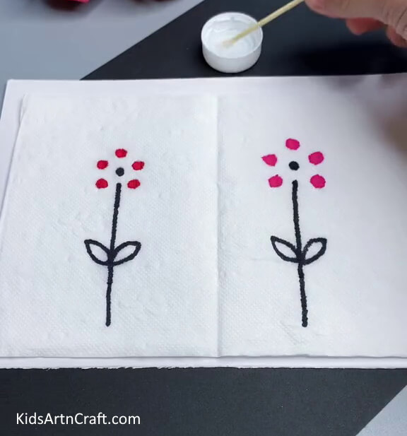Taking a Cotton Earbud - Designing Tissue Paper Flowers With Children 
