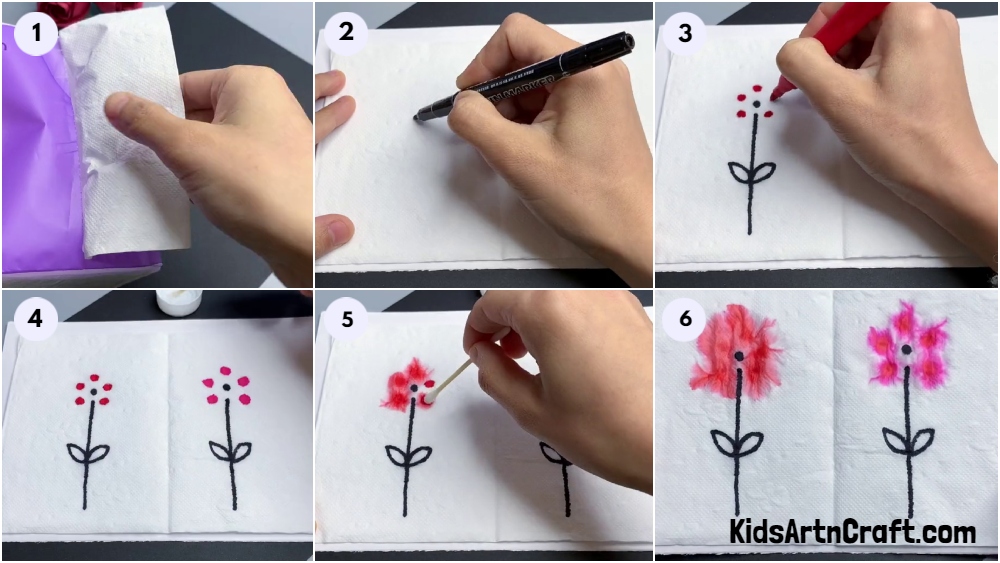 Tissue Paper Flower Artwork For Kids