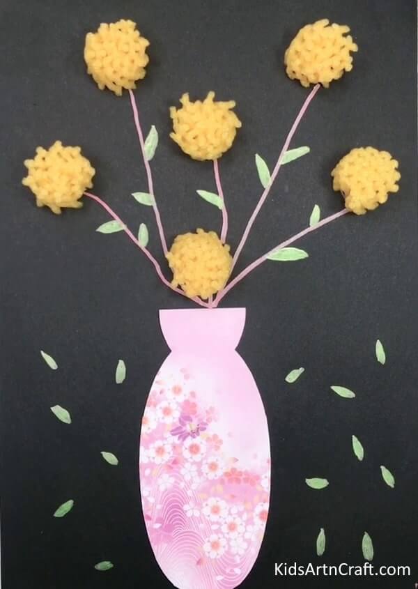 Unconventional Ideas For Manufacturing Flowers - Wool Marigolds Flower Craft Using Fruit Foam Net