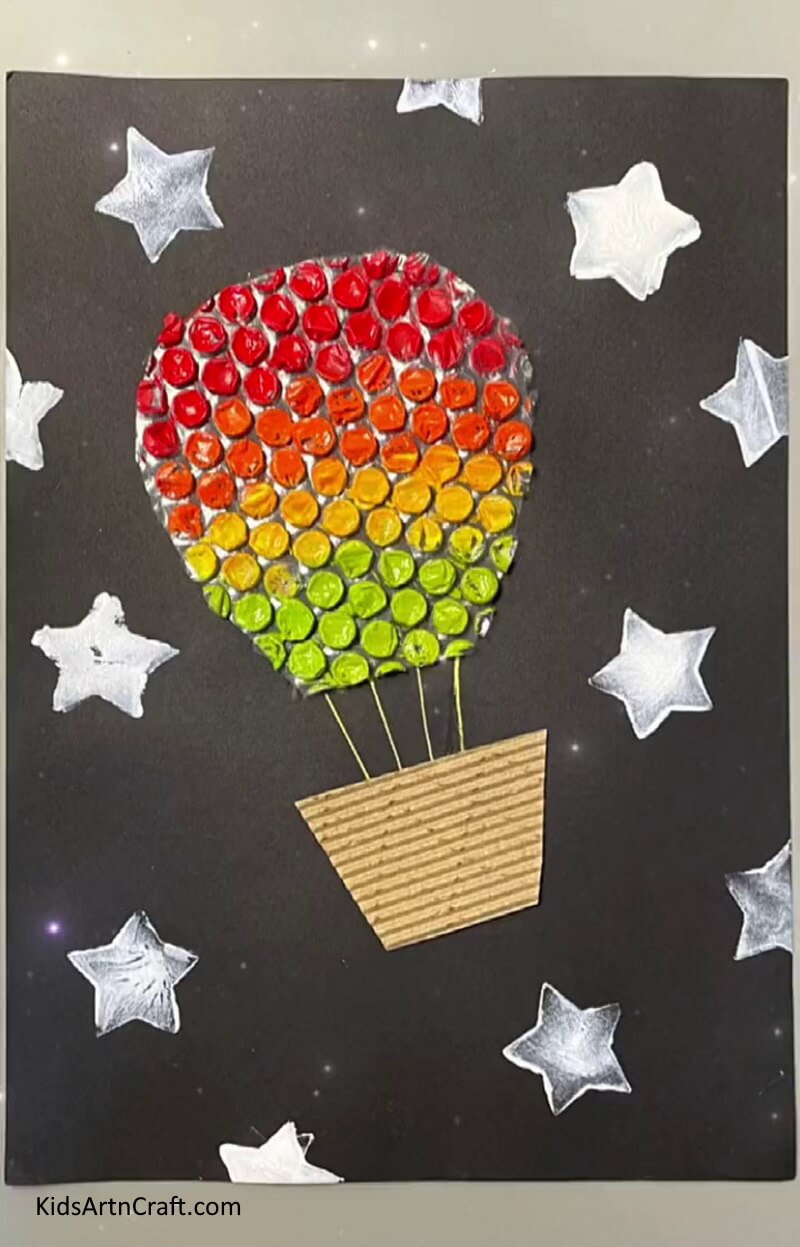 Hot Air Balloon And a Starry Night- DIY Bubble Wrap Hot Air Balloon For Kids