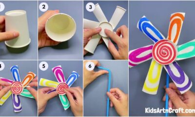 Easy Windmill Fan Toy Craft For Kids Using Paper Cup