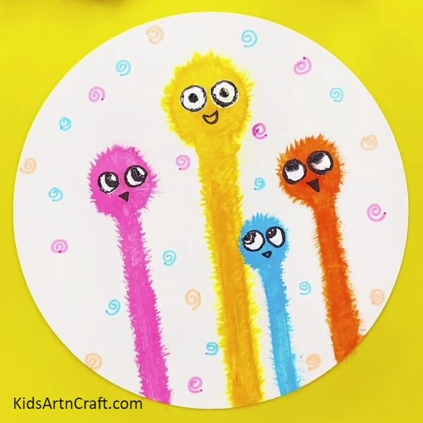 The Adorable Worry Worms Painting Is Ready!-Stepwise Instructions for Making Adorable Worry Worms Pictures