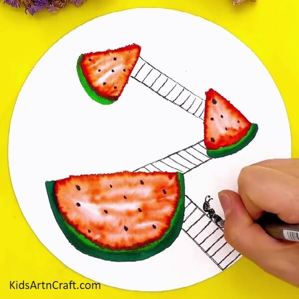 Drawing The First Ant-Inventive Painting Strategies for Beginners Featuring Watermelon and Ants-