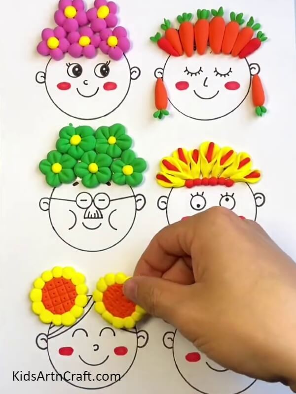 Making all the hair patterns- How to Create an Amazing Clay Face Ornament