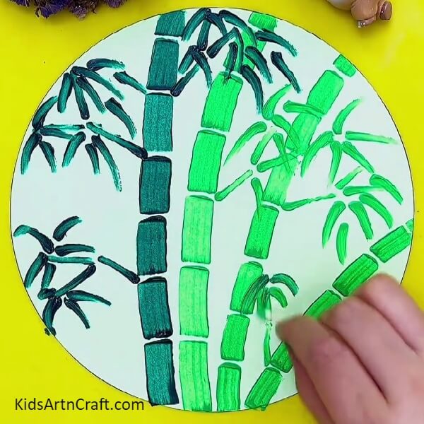 Keep Making The Leaves With Dark And Light Paint Colours For Beginners