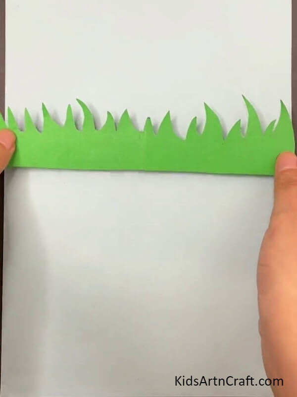 Cutting Green Grass Paper Strip- Crafting a Beautiful Bunny Made from Carrots with Kids