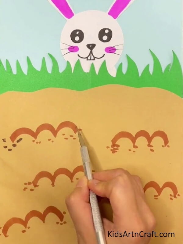 Making Cuts On Land- Constructing a Cute Bunny from Carrots with Children