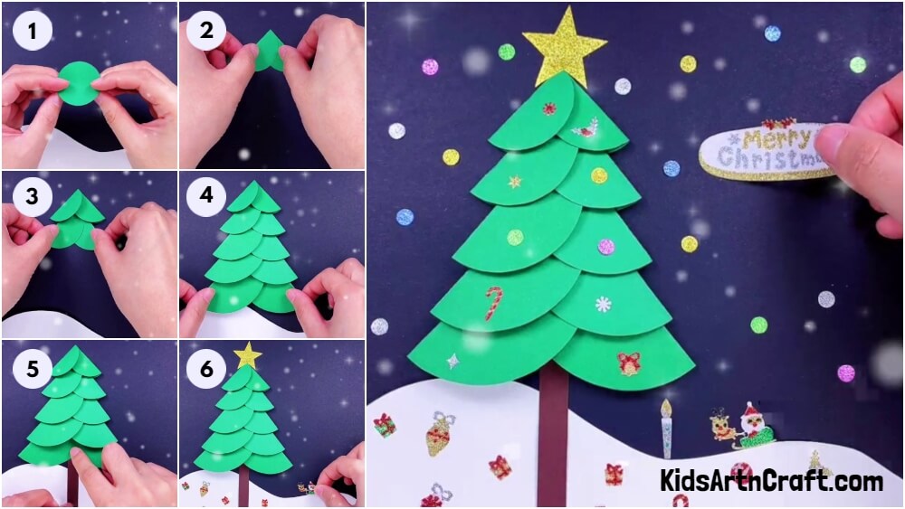 Beautiful Christmas Tree Paper Craft Ideas For Kids