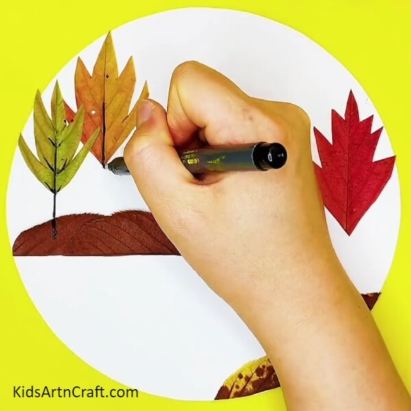 Making Branches And Trunk- A Guide for Kids on How to Make a Lovely Fall Leaf Landscape 