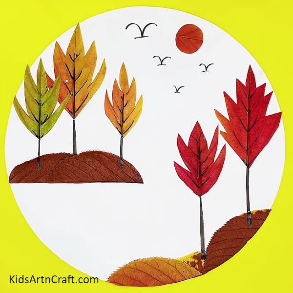 Your Amazing Landscape Is Ready!- Step-By-Step Instructions for Creating a Beautiful Fall Leaf Landscape Art Piece 