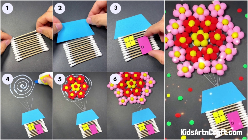 Beautiful Flying House Balloon Craft Tutorial For Kids