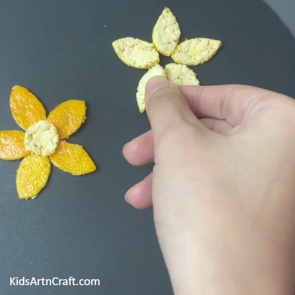 Pasting Another Flower-Making an attractive Orange Peel Garden with the Help of Kids