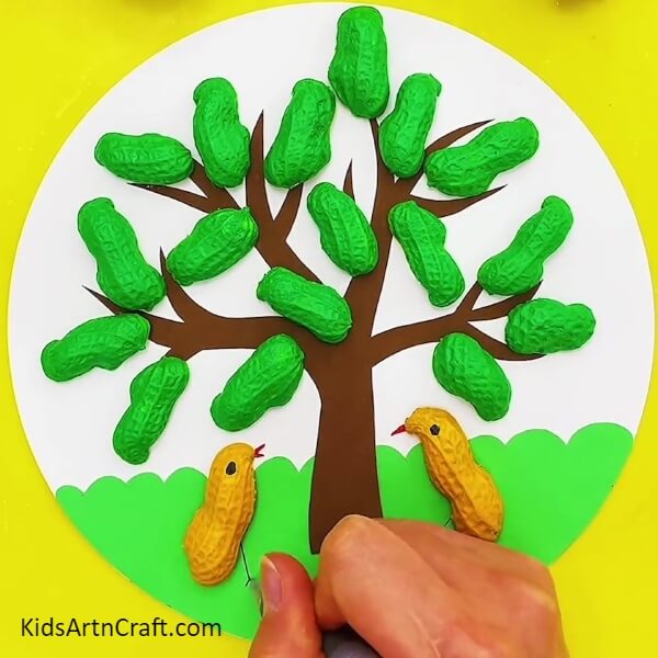 Adding Details To The Chicks-A Guide to Crafting a Beautiful Peanut Shell Tree Vignette for Newcomers