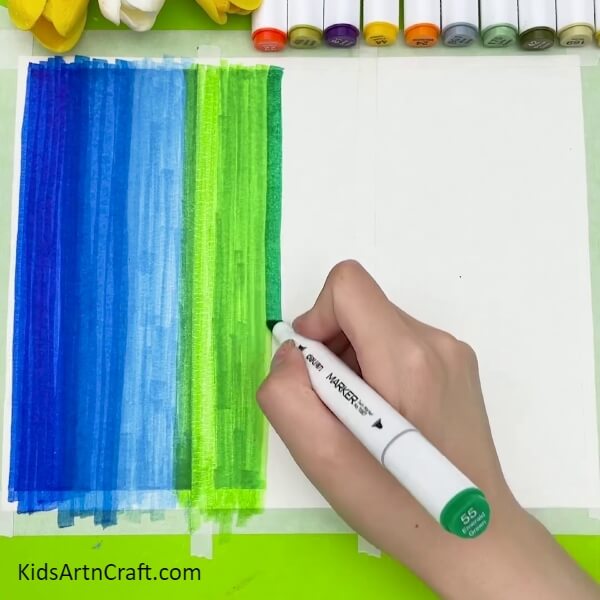 Collect The Sketch Pens Of All The Shades Of Green That You Have-Eye-Catching Rainbow Tree Landscape Through A Windowpiece For Toddlers