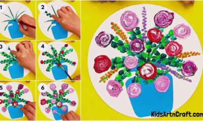 Beautiful Rose Flower Pot Painting Idea For Beginners