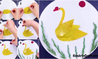 Beautiful Swan Craft Using Fall Leaves Ideas