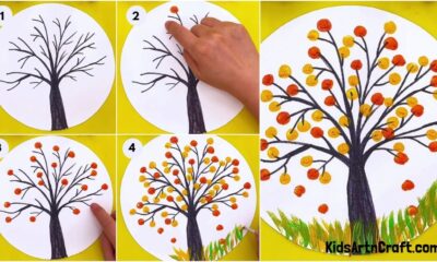 Beautiful Tree Fingerprint Painting Step-by-step Tutorial
