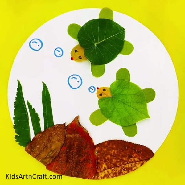 The Beautiful Underwater Turtles Craft From Leaves Is Ready!-Crafting turtles with leaves - an attractive underwater thought