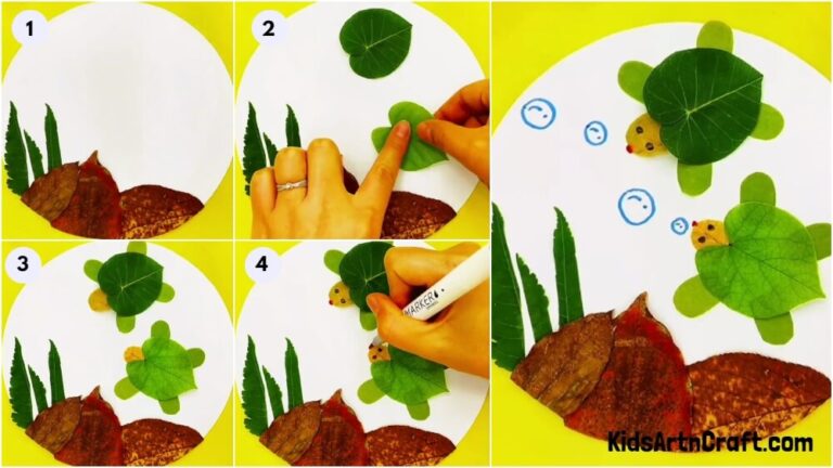 Beautiful Underwater Turtles Craft From Leaves Tutorial - Kids Art & Craft
