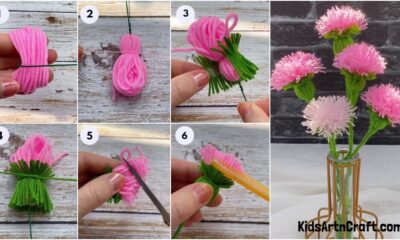 Beautiful Wool Flowers Step-by-step Tutorial For Kids