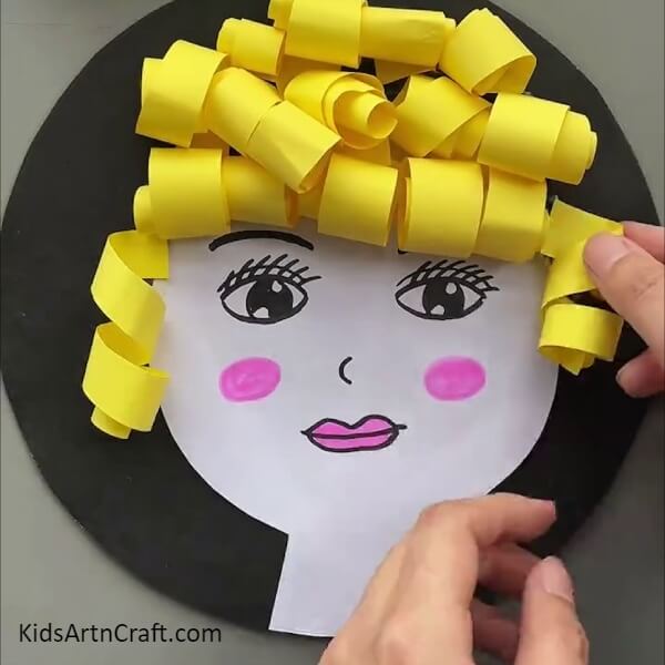 Paste Final Side Curls Charming Doll Face Craft Tutorial For Kids.