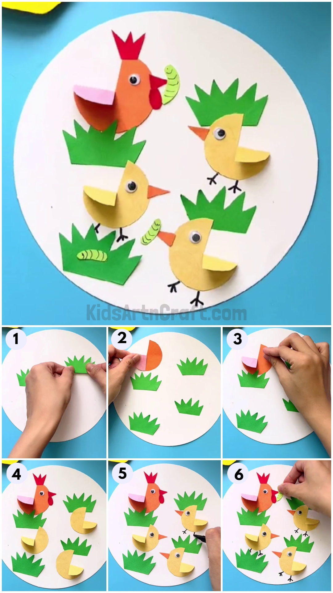 Chicken Family Easy Craft for Easter Decoration