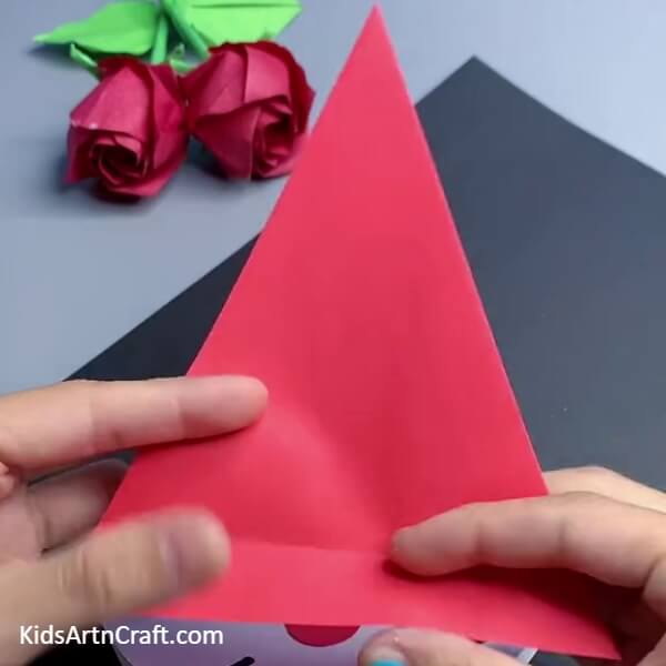 Making A Red Triangle Crafting an Image of Santa Claus with Paper - A Guide for Newbies 