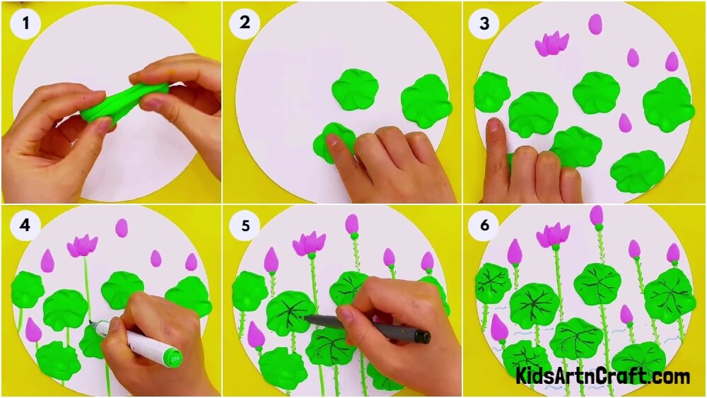 Clay Lotus In Pond Awesome Craft Tutorial For Kids