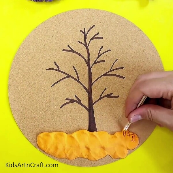 Making Marks On The Mould- Bright Clay Tree Art For Learners 