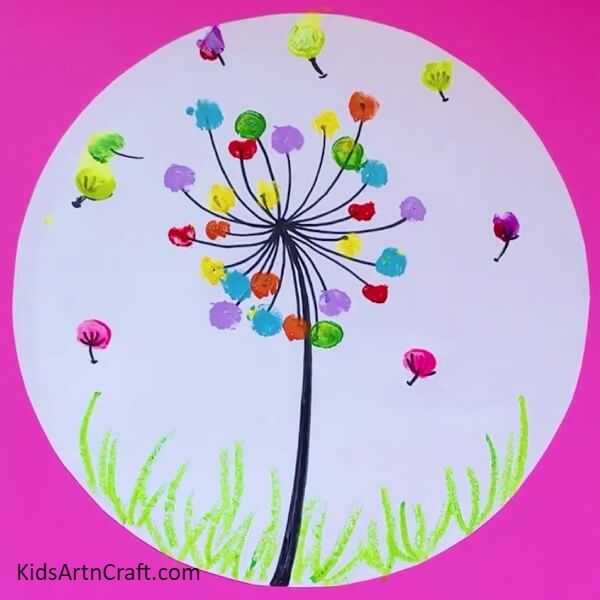 Make Some Grass-How to Create a Stunning Dandelion Artwork for Kindergartners - Step by Step