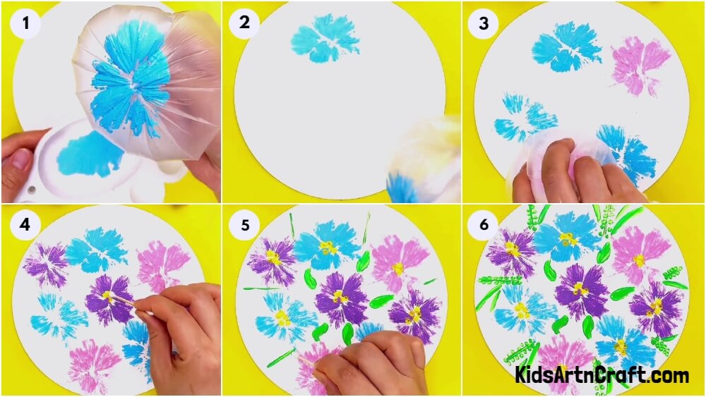Colorful Flowers Making From Polythene Craft Idea For Kid